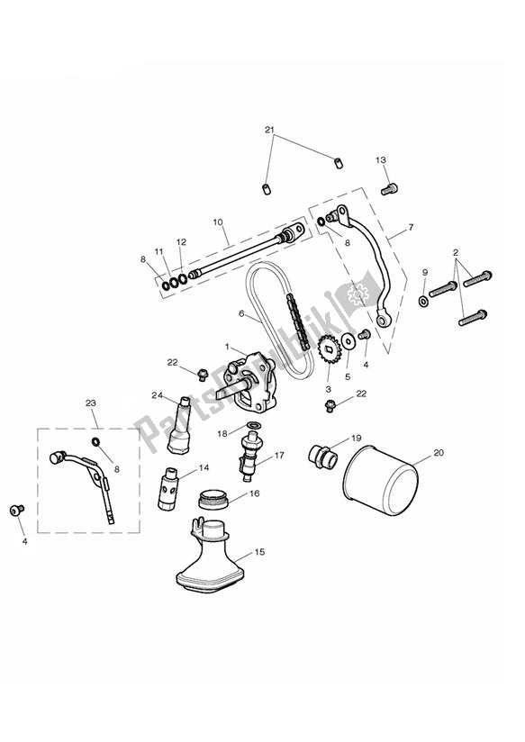 Wszystkie części do System Smarowania Triumph Thunderbird Storm 1600 2010 - 2014