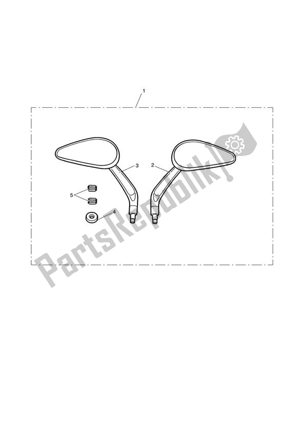 Tutte le parti per il Mirror Kit, Teardrop Style, Black del Triumph Thunderbird Storm 1600 2010 - 2014