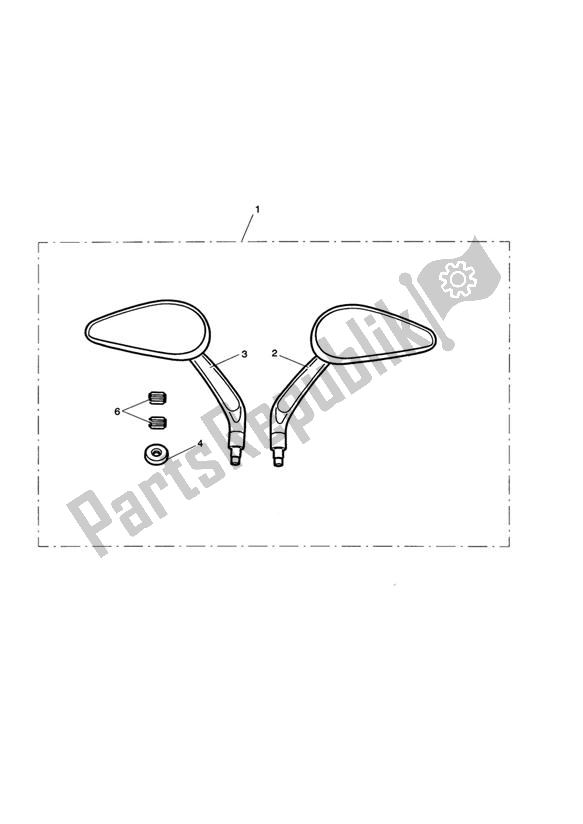 All parts for the Teardrop Style Mirrors, Kit of the Triumph Thunderbird Storm 1600 2010 - 2014