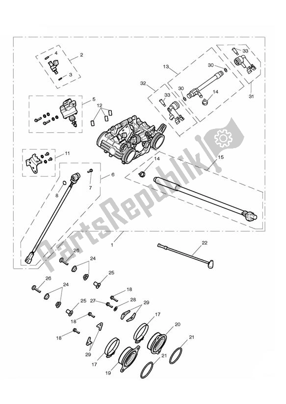 Alle onderdelen voor de Throttle Bodies van de Triumph Thunderbird Storm 1600 2010 - 2014