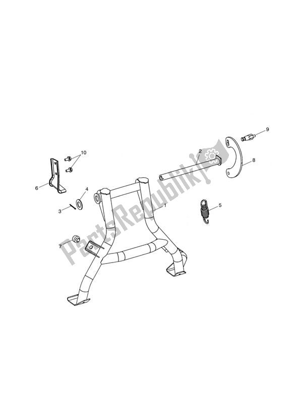 All parts for the Centrestand - Abs Special Edition Only of the Triumph Tiger 1050 2007 - 2013