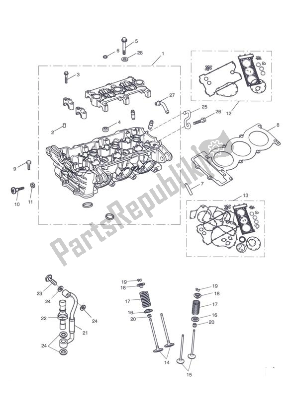 Tutte le parti per il Testata E Valvole del Triumph Tiger 1050 2007 - 2013