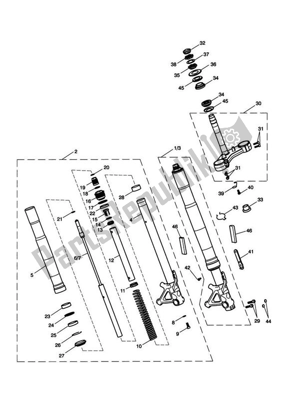 Toutes les pièces pour le Fourches Avant Et Fourches du Triumph Tiger 1050 2007 - 2013