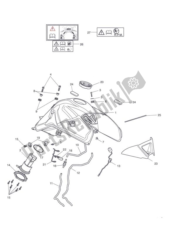 Toutes les pièces pour le Réservoir De Carburant, Pompe à Carburant Et Raccords du Triumph Tiger 1050 2007 - 2013