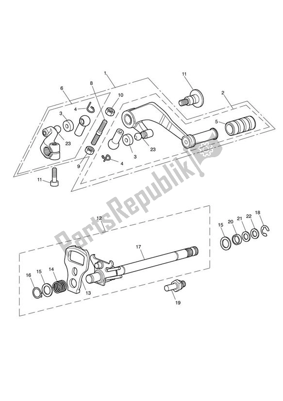 Toutes les pièces pour le Mécanisme De Changement De Vitesse - N ° Eng 340170> du Triumph Tiger 1050 2007 - 2013