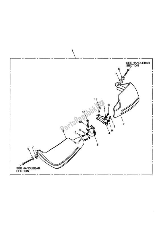 All parts for the Knuckle Guards - Abs Special Edition Only of the Triumph Tiger 1050 2007 - 2013