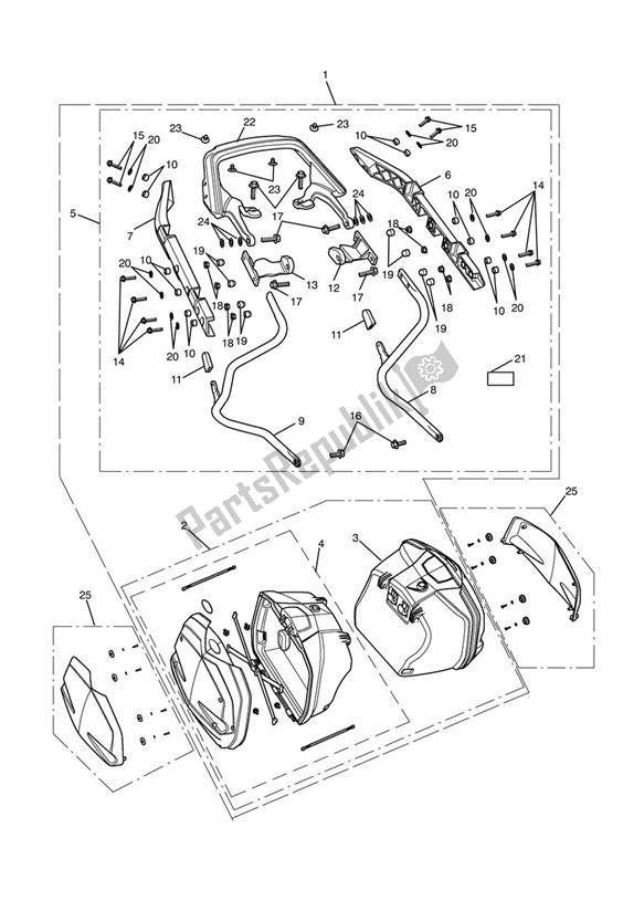 All parts for the Panniers of the Triumph Tiger 1050 2007 - 2013