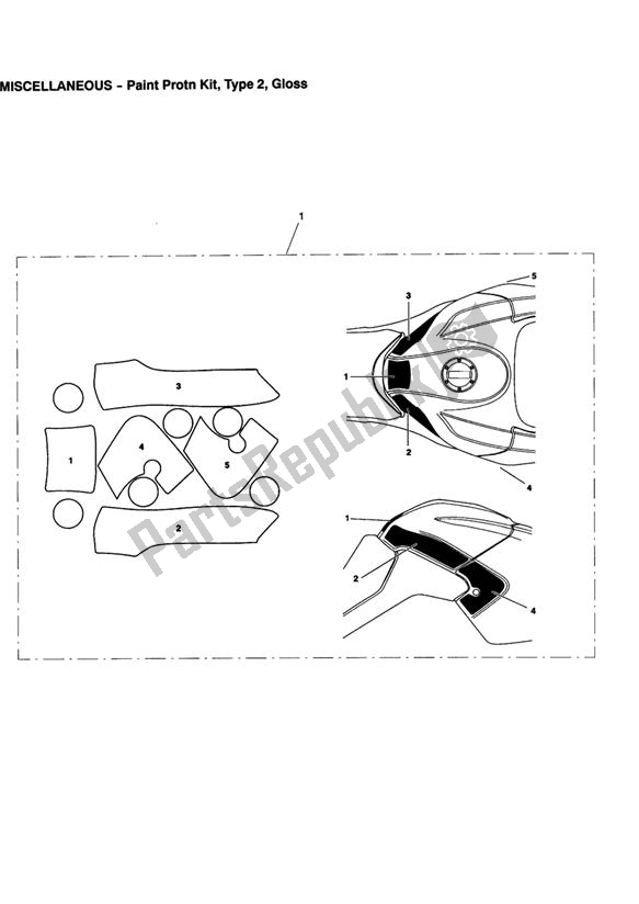 Todas las partes para Pnt Protn Kit, Type 2, Gloss de Triumph Tiger 1050 2007 - 2013