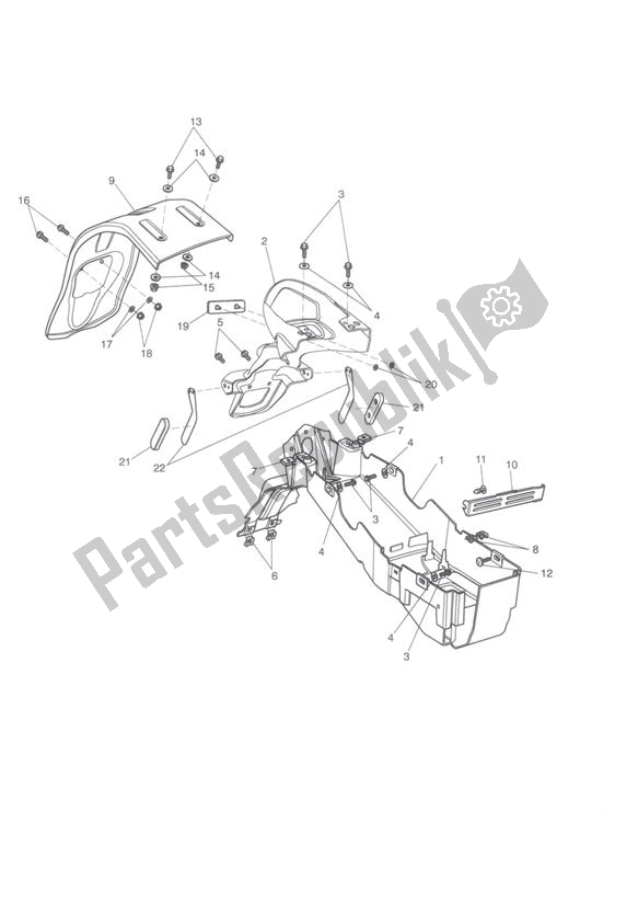 All parts for the Rear Mudguard of the Triumph Tiger 1050 2007 - 2013