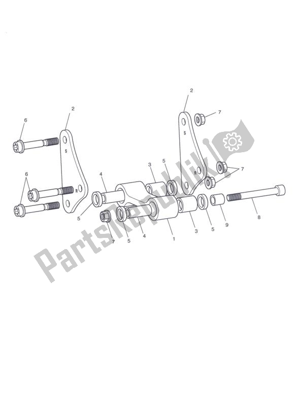 All parts for the Rear Suspension Linkage of the Triumph Tiger 1050 2007 - 2013