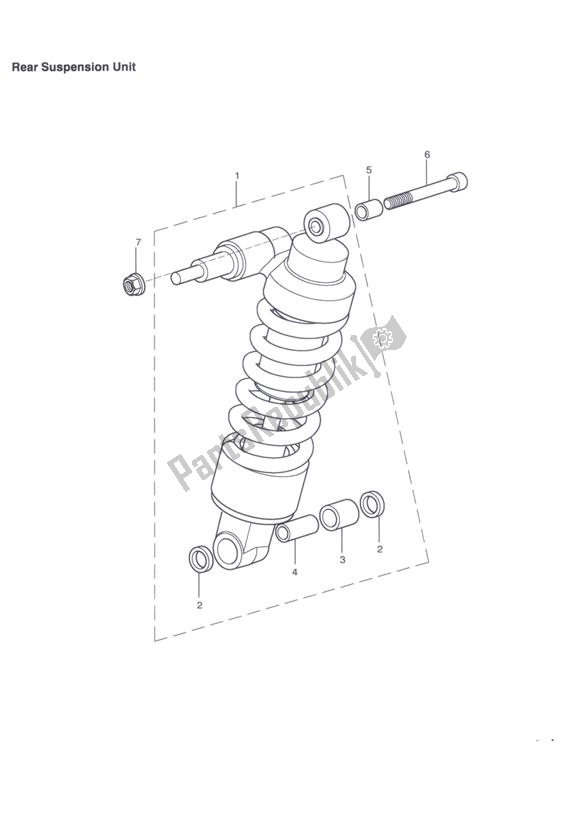 All parts for the Rear Suspension Unit of the Triumph Tiger 1050 2007 - 2013