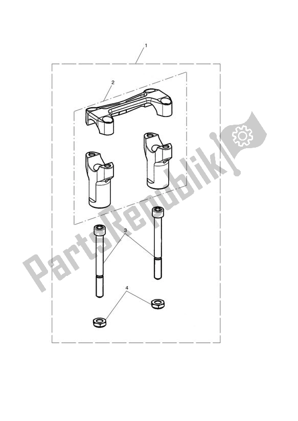 All parts for the Riser Kit, Handlebar, Silver of the Triumph Tiger 1050 2007 - 2013