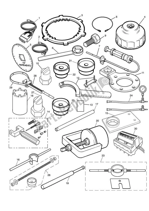 All parts for the Service Tools of the Triumph Tiger 1050 2007 - 2013