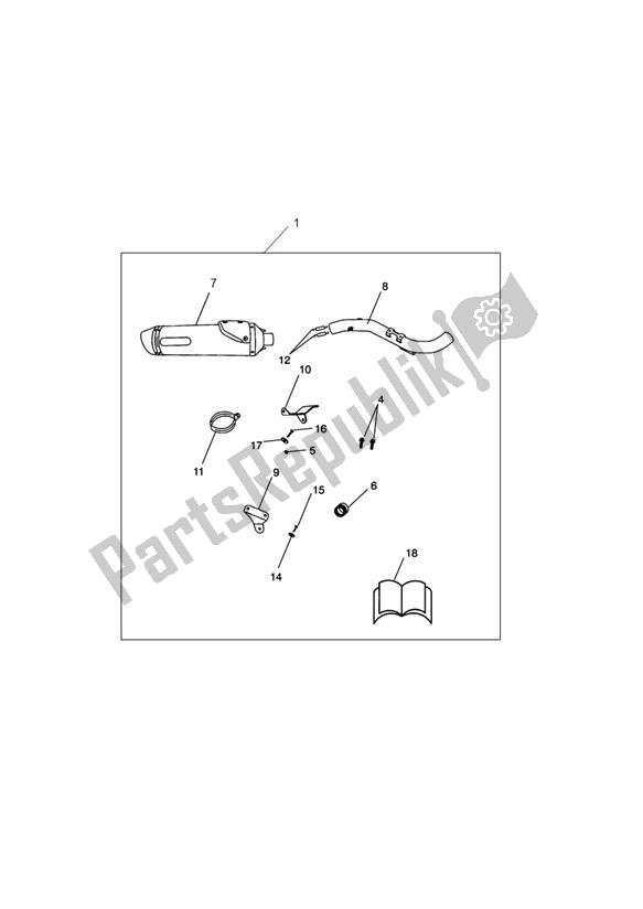 All parts for the Slip-on Silencer, Race, Arrow of the Triumph Tiger 1050 2007 - 2013