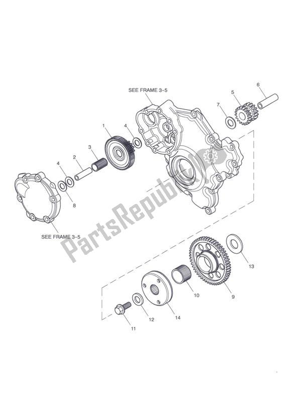 Toutes les pièces pour le Starter Drive Gears > Eng No 506681 du Triumph Tiger 1050 2007 - 2013