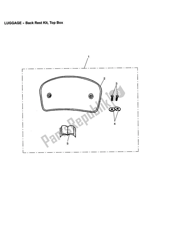 Tutte le parti per il Back Rest Kit, Top Box del Triumph Tiger 1050 2007 - 2016