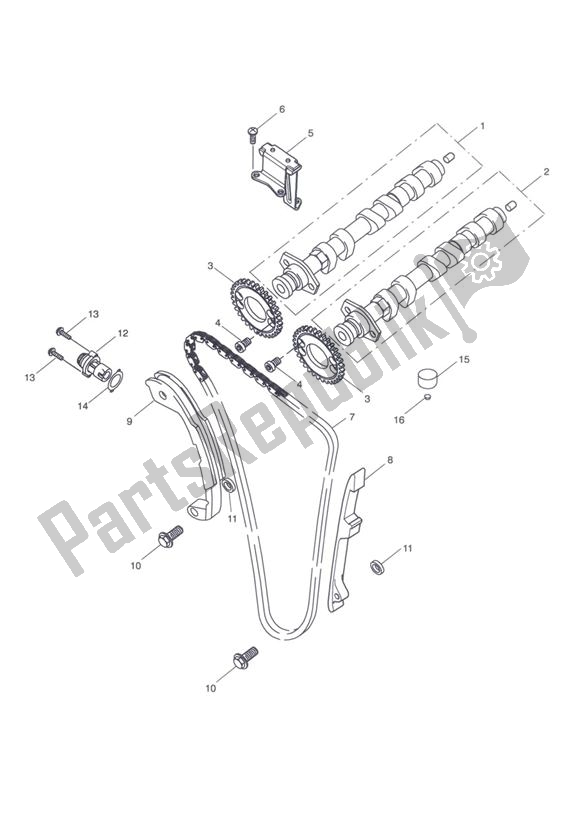 All parts for the Camshaft & Camshaft Drive of the Triumph Tiger 1050 2007 - 2016