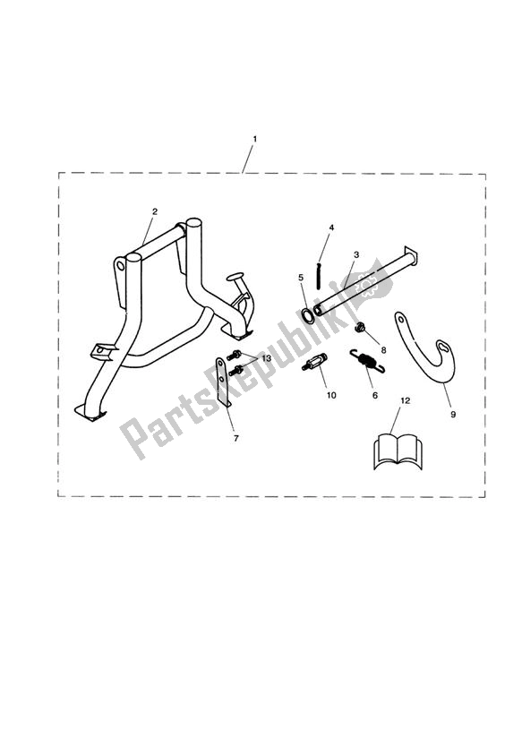 All parts for the Centrestand Kit of the Triumph Tiger 1050 2007 - 2016