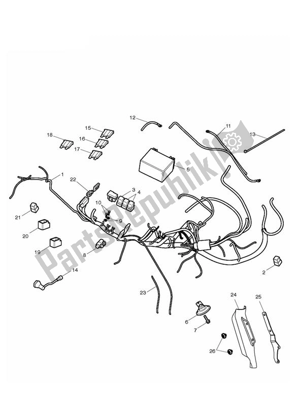 All parts for the Electrical Equipment of the Triumph Tiger 1050 2007 - 2016