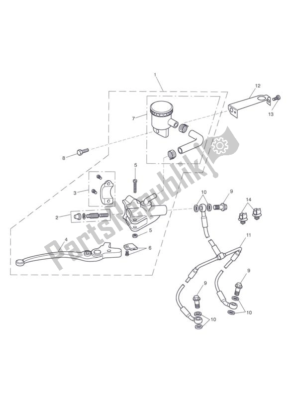 Todas las partes para Freno Delantero Cilindro Maestro Y Mangueras de Triumph Tiger 1050 2007 - 2016