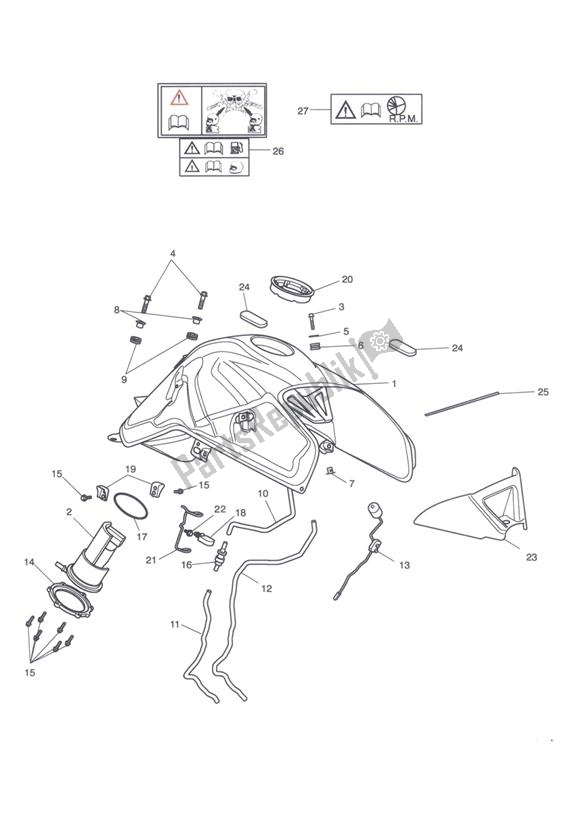 Tutte le parti per il Serbatoio Del Carburante, Pompa Del Carburante E Raccordi del Triumph Tiger 1050 2007 - 2016
