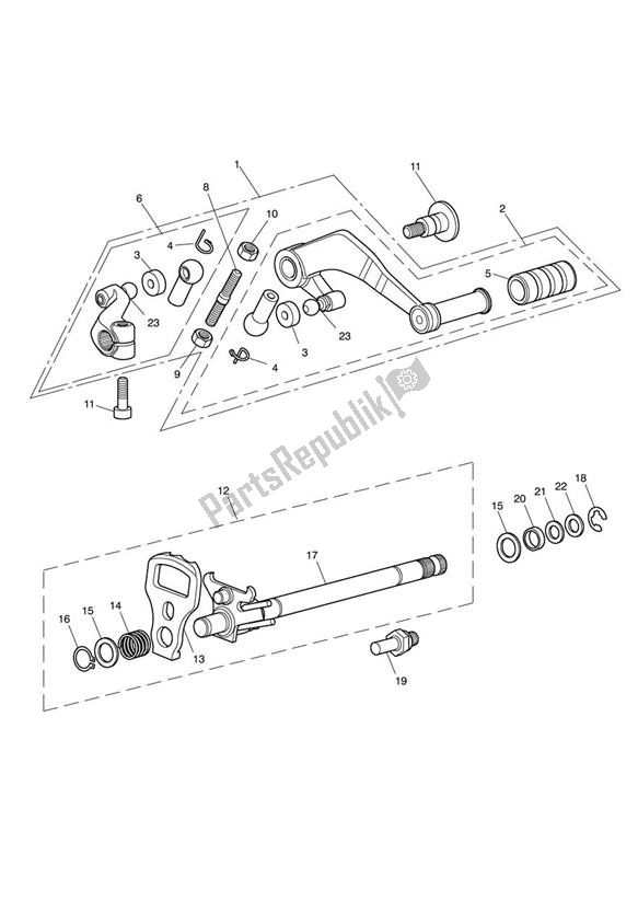 Todas las partes para Mecanismo De Cambio De Marchas - Eng No 340170> de Triumph Tiger 1050 2007 - 2016