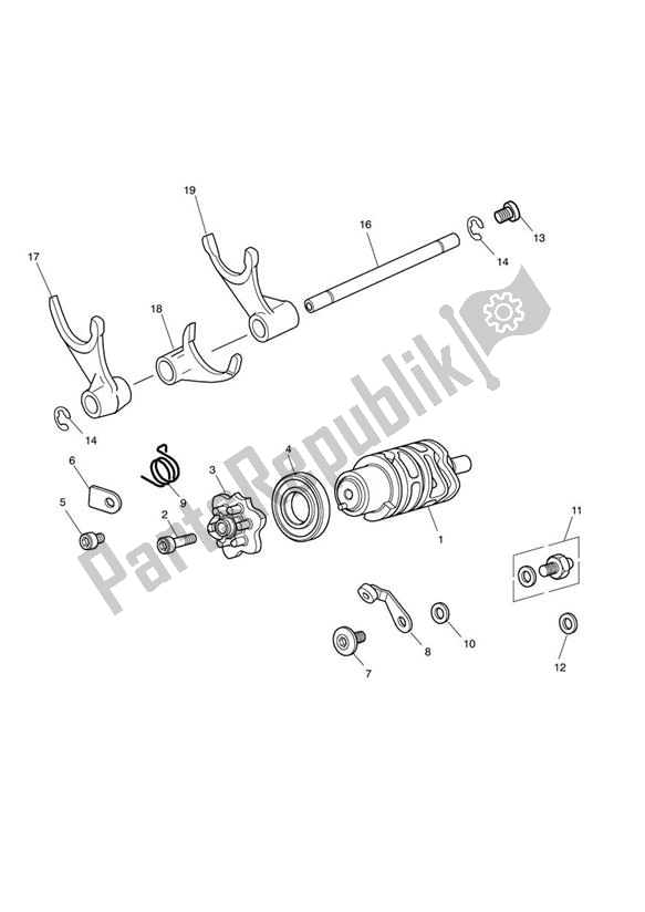 Todas las partes para Gear Selector Drum - Eng No 563847 > de Triumph Tiger 1050 2007 - 2016