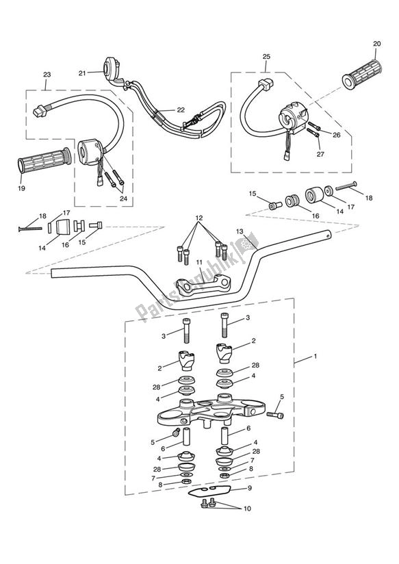 All parts for the Handlebars & Switches 483576 > of the Triumph Tiger 1050 2007 - 2016