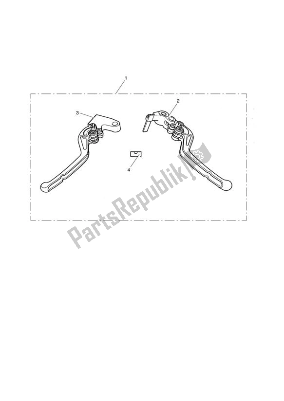 All parts for the Lever Kit, Adj, Std, Short of the Triumph Tiger 1050 2007 - 2016