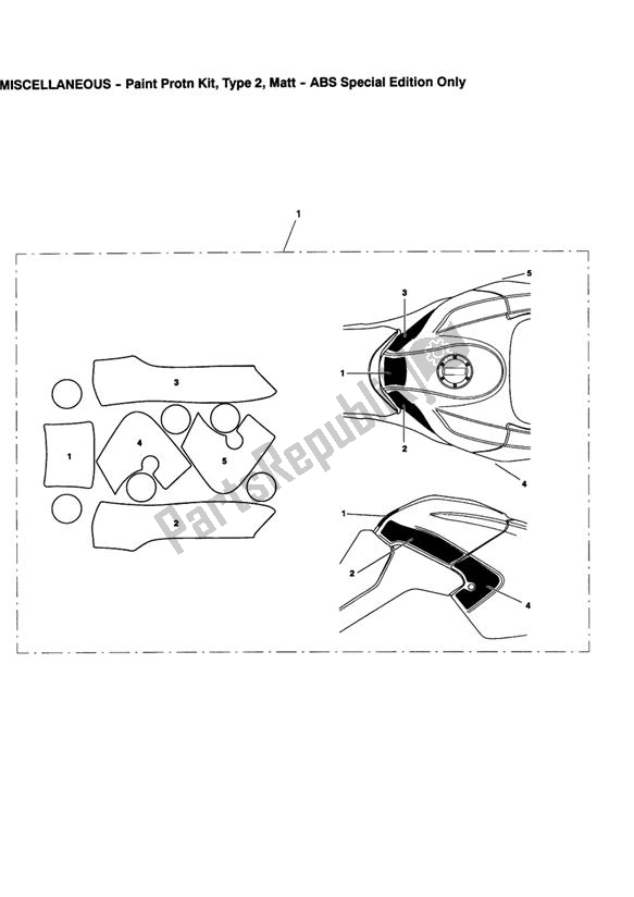 Todas las partes para Pnt Protn Kit, Type 2 Matt - Abs Special Edition Only de Triumph Tiger 1050 2007 - 2016