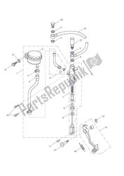 rear brake master cylinder, reservoir & pedal