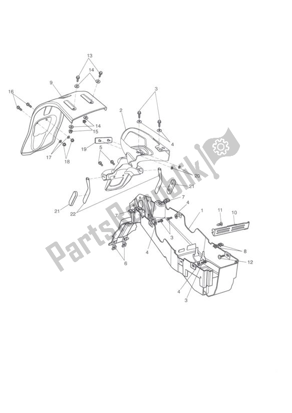 Todas las partes para Guardabarros Trasero de Triumph Tiger 1050 2007 - 2016