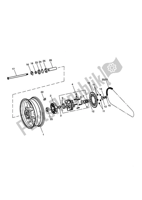 Todas las partes para Rueda Trasera Y Transmisión Final de Triumph Tiger 1050 2007 - 2016