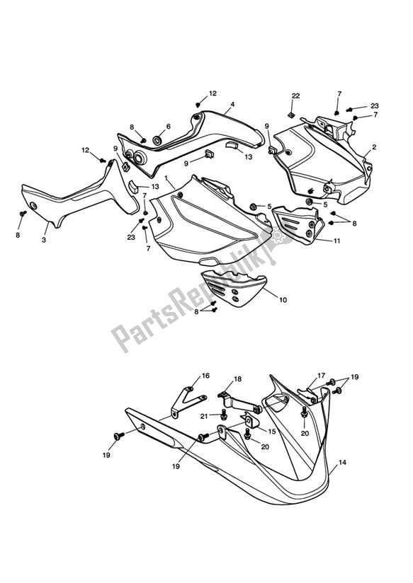 Todas las partes para Side Fairings > 483575 de Triumph Tiger 1050 2007 - 2016