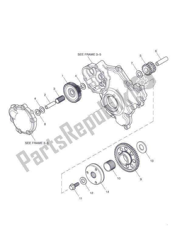 Todas las partes para Starter Drive Gears > Eng No 506681 de Triumph Tiger 1050 2007 - 2016