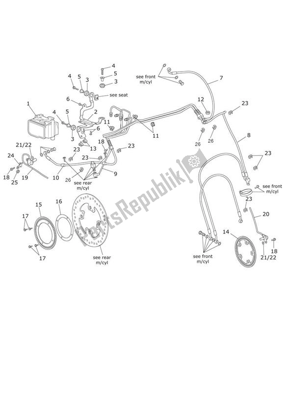 Todas las partes para Abs System de Triumph Tiger 800 2011 - 2015