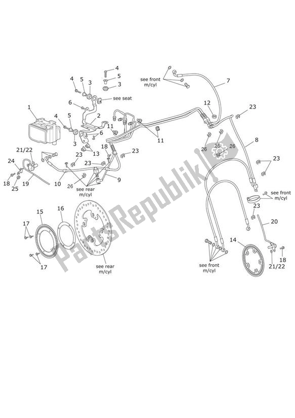 Todas las partes para Abs System de Triumph Tiger 800 2011 - 2015