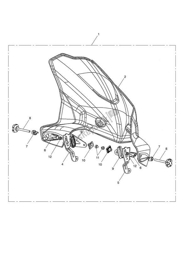 Todas las partes para Adjustable High Screen Kit de Triumph Tiger 800 2011 - 2015