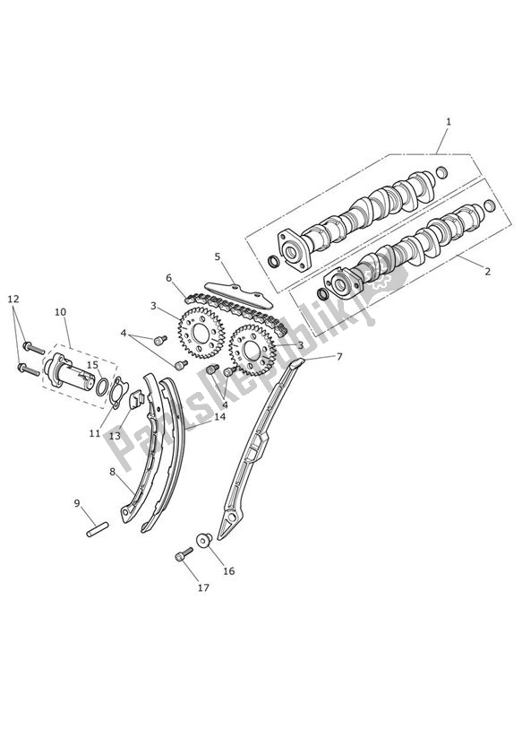 All parts for the Camshaft & Camshaft Drive of the Triumph Tiger 800 2011 - 2015