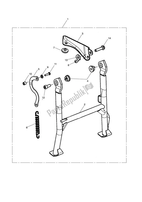 Wszystkie części do Centrestand Kit, Long Triumph Tiger 800 2011 - 2015