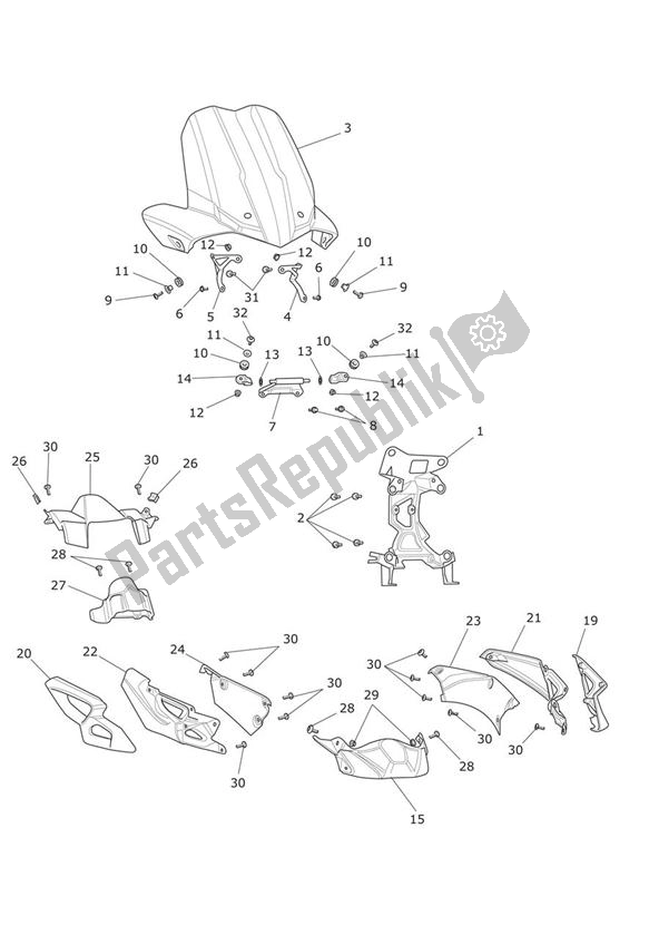 Alle onderdelen voor de Cockpit van de Triumph Tiger 800 2011 - 2015