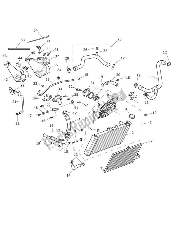 Todas las partes para Sistema De Refrigeración de Triumph Tiger 800 2011 - 2015