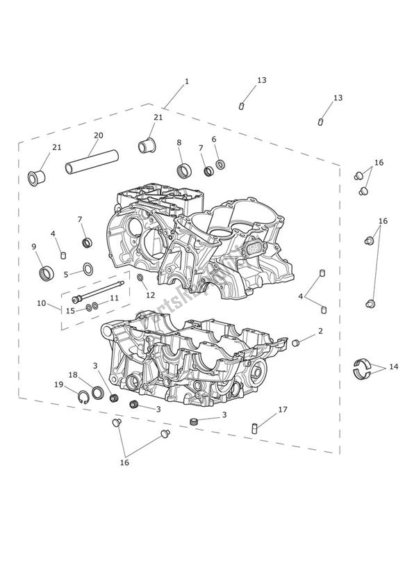 All parts for the Crankcase & Fittings of the Triumph Tiger 800 2011 - 2015