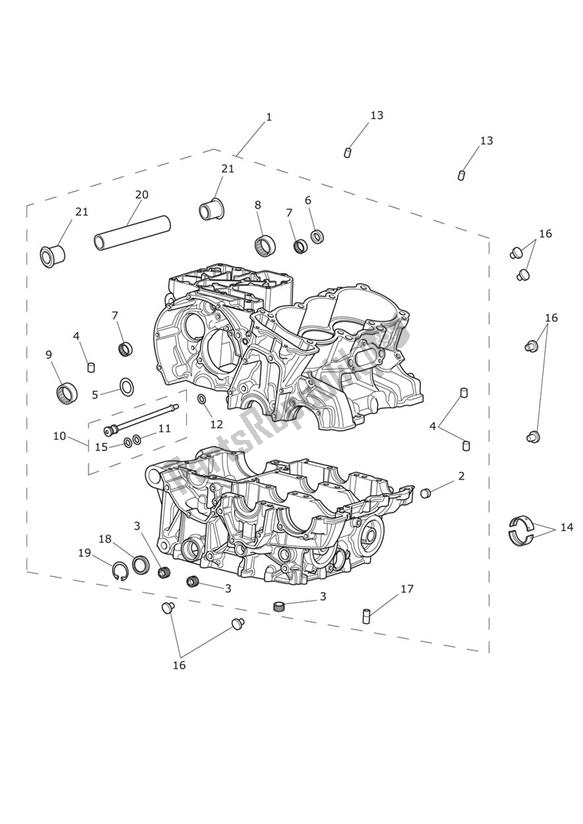 All parts for the Crankcase & Fittings of the Triumph Tiger 800 2011 - 2015