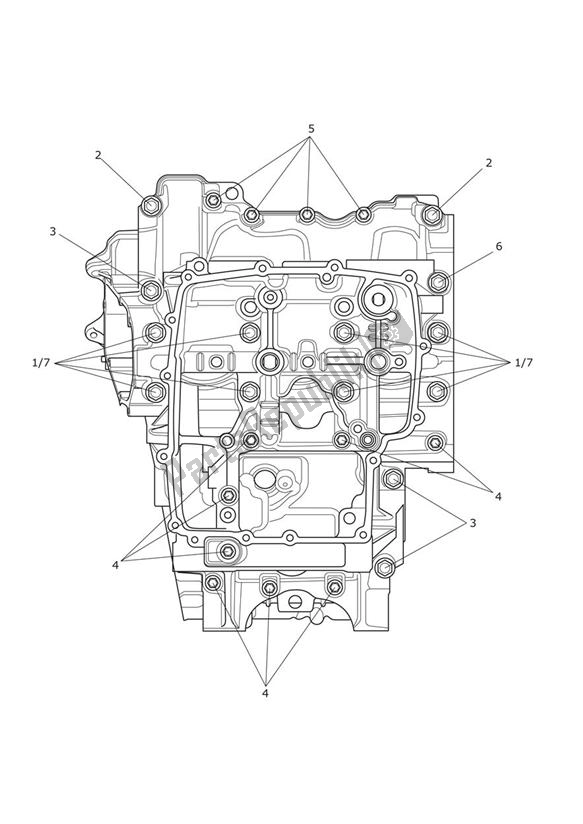 All parts for the Crankcase Bolts of the Triumph Tiger 800 2011 - 2015