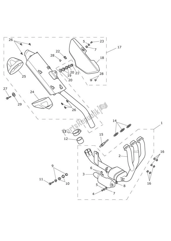 Tutte le parti per il Impianto Di Scarico del Triumph Tiger 800 2011 - 2015