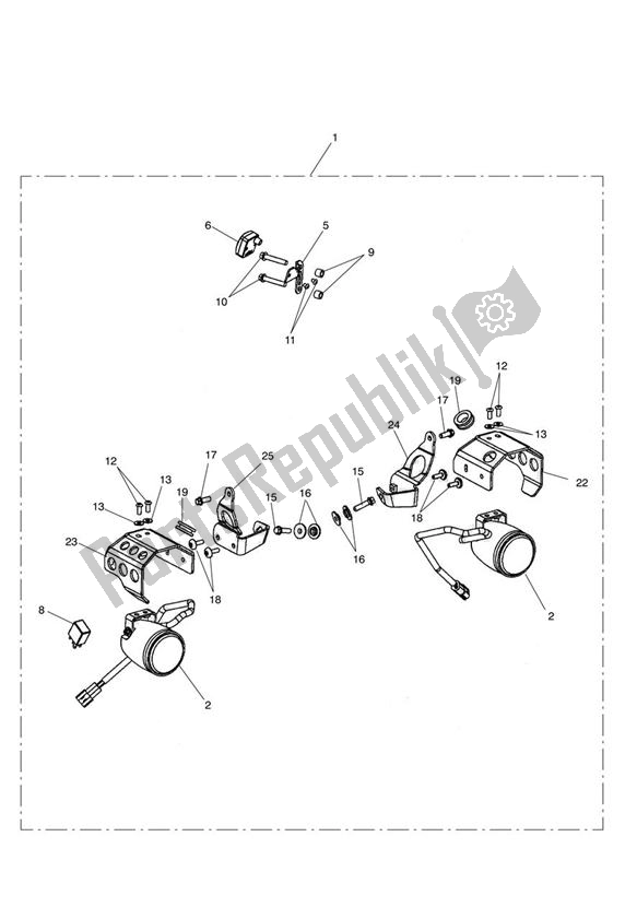 Alle onderdelen voor de Fog Light Kit van de Triumph Tiger 800 2011 - 2015