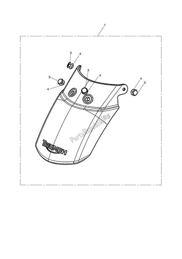 All parts for the Front Mudguard Extension Kit of the Triumph Tiger 800 2011 - 2015