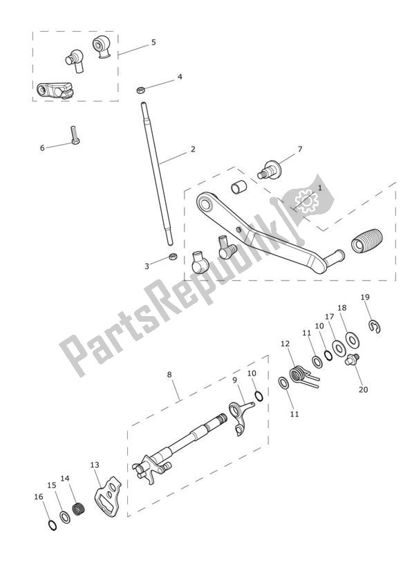 Todas las partes para Mecanismo De Cambio De Marcha de Triumph Tiger 800 2011 - 2015