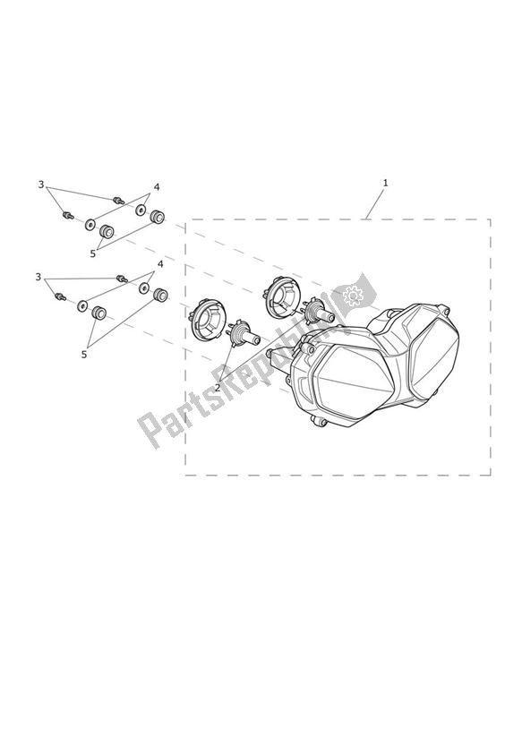 All parts for the Headlight Assembly of the Triumph Tiger 800 2011 - 2015
